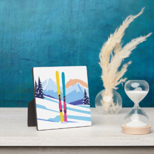 Plaque Photo Ski d'hiver