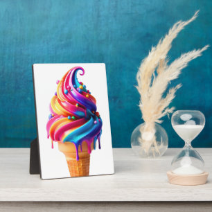 Plaque Photo SlipperyJoe's vibrante crème glacée cone classique