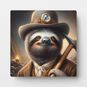 Plaque Photo Sloth Gold Miner