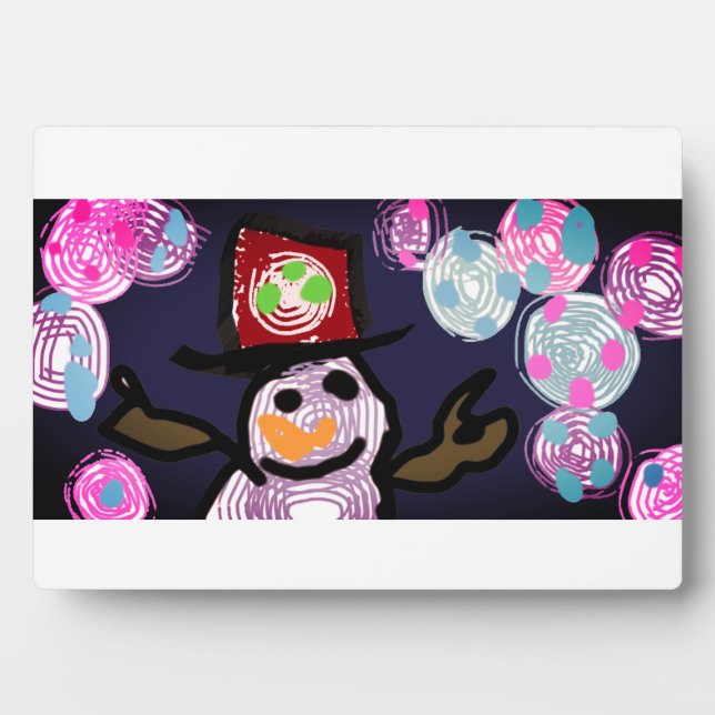 Plaque Photo Snowman lovey (Devant)