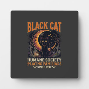 Plaque Photo Société humanitaire du chat noir Halloween Croissa