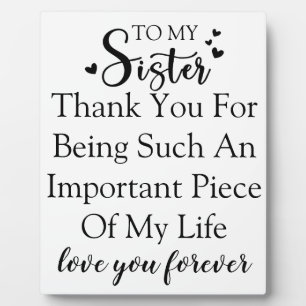 Plaque Photo Soeur Appréciation Merci D'Être Dans Ma Vie