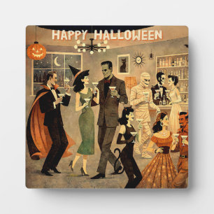 Plaque Photo Soirée Martini Halloween Rétro Milieu de Siècle 40