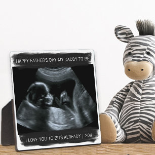 Plaque Photo Sonogramme Photo Papa être Je t'aime Déjà Grey