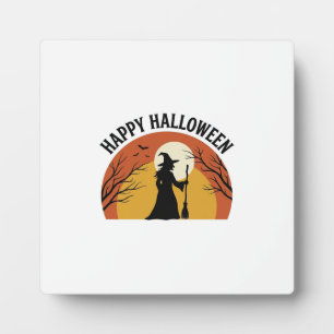 Plaque Photo Sorcière Vintage Joyeux Halloween Design de T-shir