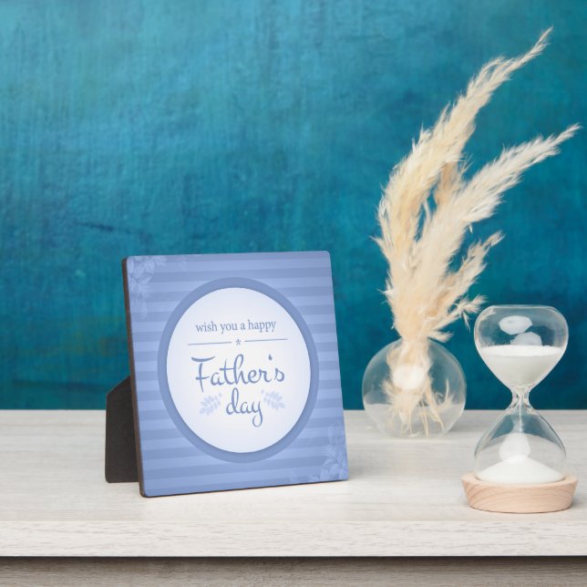 Plaque Photo Souhaitez-vous fête des pères heureuse texte bleu (Insitu)