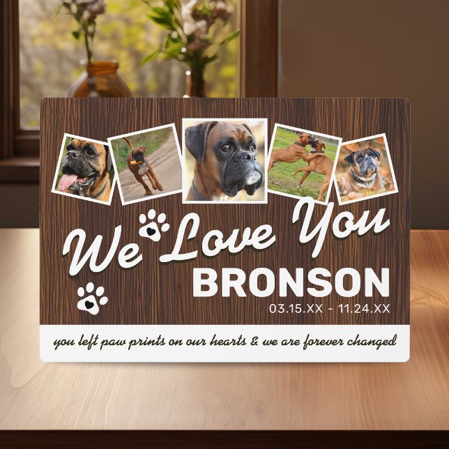 Plaque Photo Souvenir de mémorial d'animal de compagnie rustiqu (Créateur téléchargé)