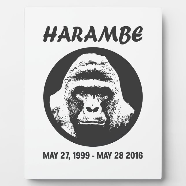 Plaque Photo Souviens-toi de Harambe (Devant)