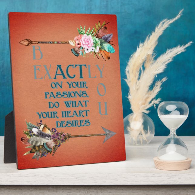 Plaque Photo Soyez Exactement Boho Style Flèches Fleurs Belles (Côté)