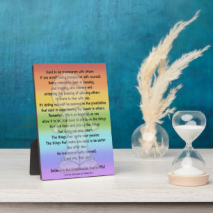 Plaque Photo Soyez transparent