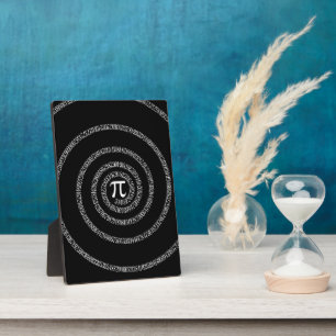 Plaque Photo Spiral for Pi on Black Decor