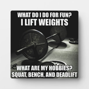 Plaque Photo Squat, Banc, Deadlift - Motivation