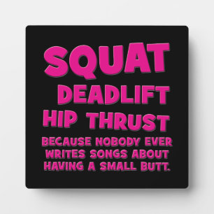 Plaque Photo Squat, Deadlift, Hip Thrust, Gains de bottes - Fem