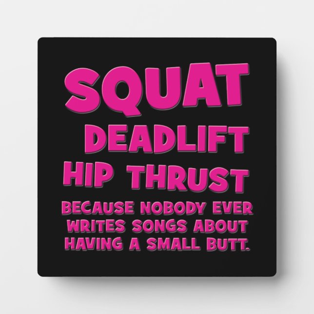 Plaque Photo Squat, Deadlift, Hip Thrust, Gains de bottes - Fem (Devant)