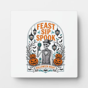 Plaque Photo Squelette de fête de citrouille Halloween Fête Buv