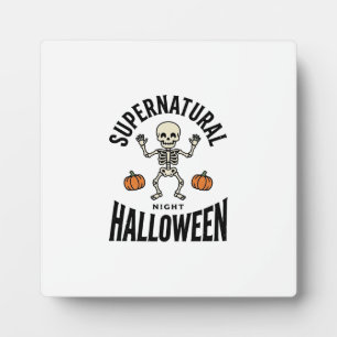 Plaque Photo Squelette d'Halloween Surnaturel Drôle Vintage_1
