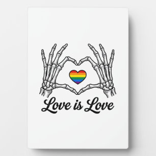 Plaque Photo Squelette Mains Arc-en-ciel Cœur Amour Est Amour C