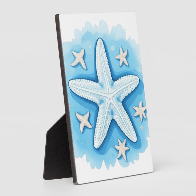 Plaque Photo Starfish in Blue (Côté)