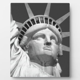 Plaque Photo Statue noire et blanche de la Liberté
