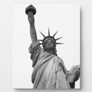 Plaque Photo Statue noire et blanche de la Liberté