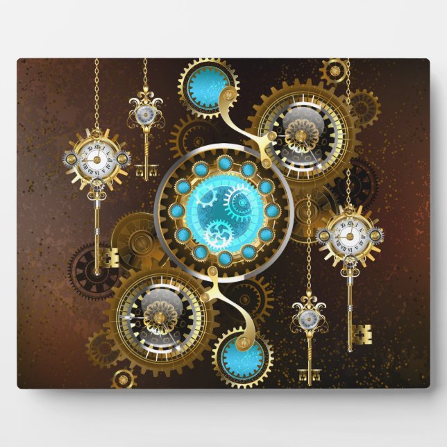 Plaque Photo Steampunk Rusty Background (Devant)