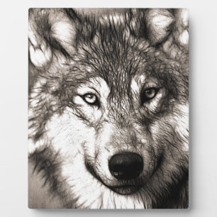 Plaque Photo Stunning wolf face photo print accessories therian