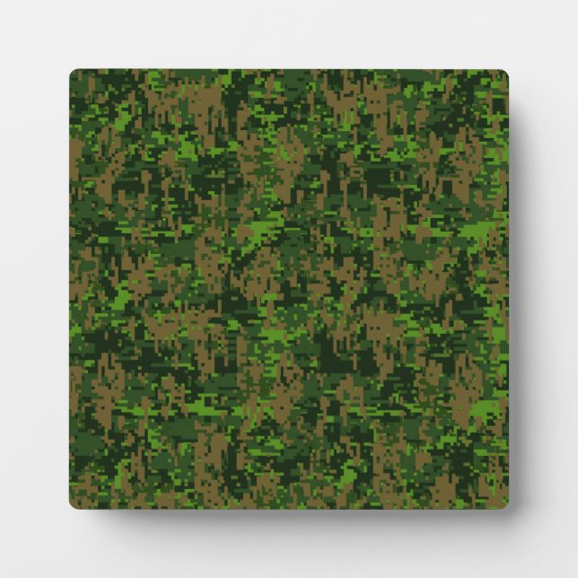Plaque Photo Style Woodland Camouflage numérique Décor Accent (Devant)