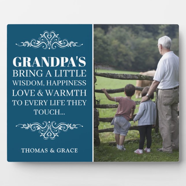 Plaque Photo Stylish Sweet Grandpa Citation Photo (Devant)