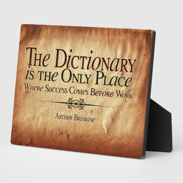 Plaque Photo Success Comes Before Work Magnetic Postcard (Côté)