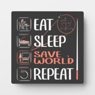 Plaque Photo Super enseignant math sauve le monde. Merci Gift