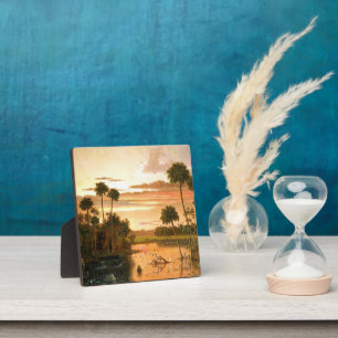 Plaque Photo Superbe coucher de soleil en Floride, peinture d'a