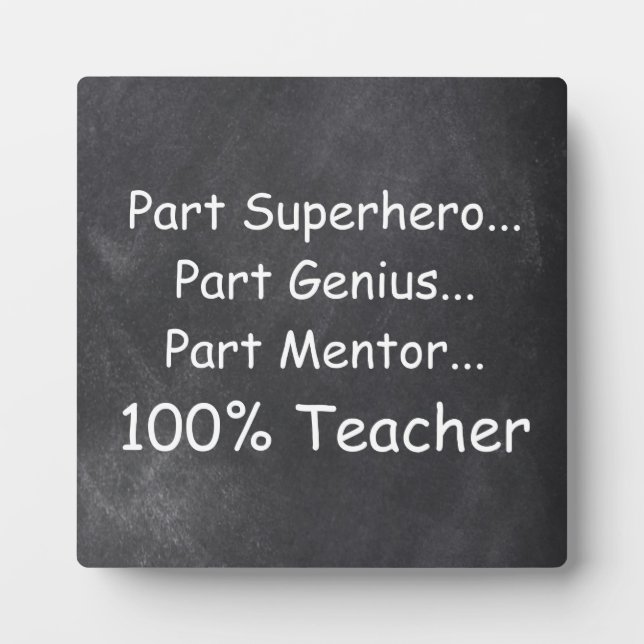 Plaque Photo Superhero Genius Mentor Enseignant Idée cadeau (Devant)