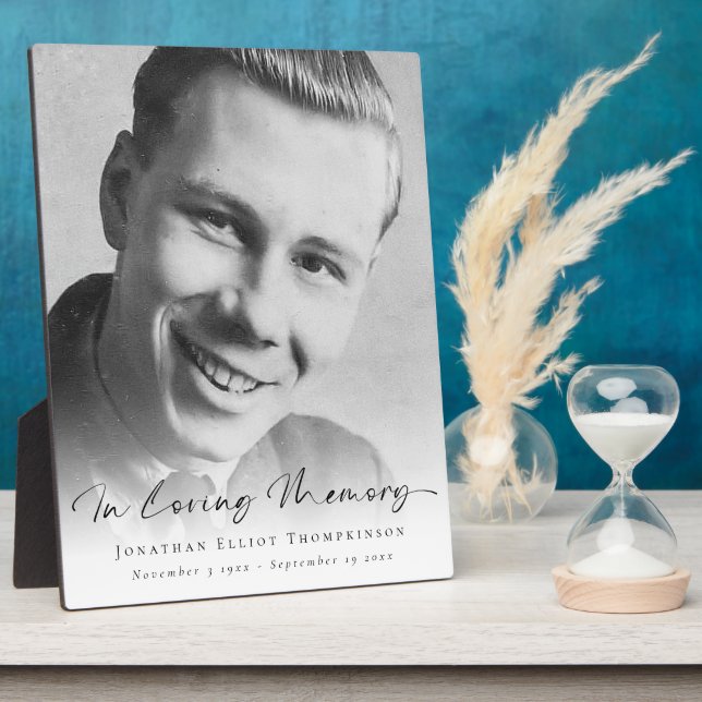 Plaque Photo Superposition de photo simple In Loving Memory Nom (Côté)