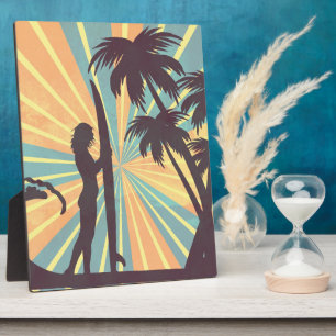 Plaque Photo Surfer Girl