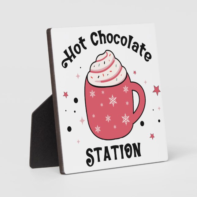 Plaque Photo Symbole Chocolat Chaud Station Vibes Rétro (Recto)