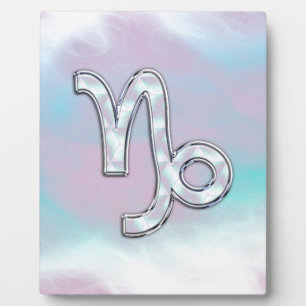 Plaque Photo Symbole de Capricorn Zodiac on Mother of Pearl Dec