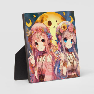 Plaque Photo SYMBOLE DE LA FEMME Anime Hippie Lune Filles Donne
