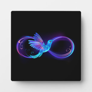 Plaque Photo Symbole de Neon Infinity par Glowing Hummingbird