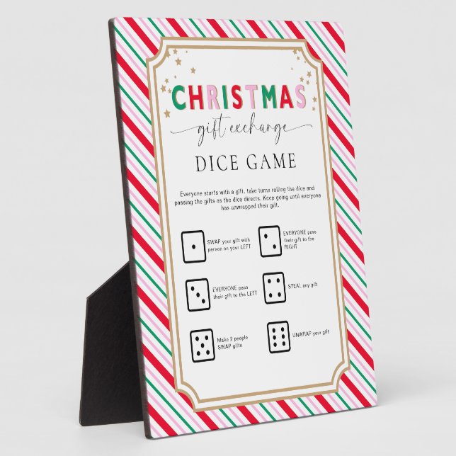 Plaque Photo Symbole du jeu d'échange de cadeaux de Noël (Côté)