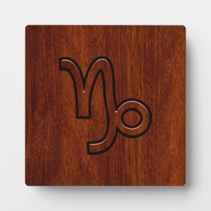 Plaque Photo Symbole du Zodiaque de Capricorne en style bois de