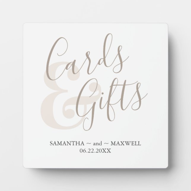Plaque Photo Symbole moderne de cartes de mariage et cadeaux (Devant)