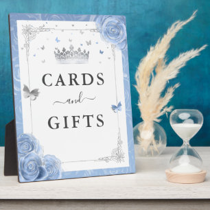 Plaque Photo Symbole Rose argent et bébé bleu Cartes et cadeaux