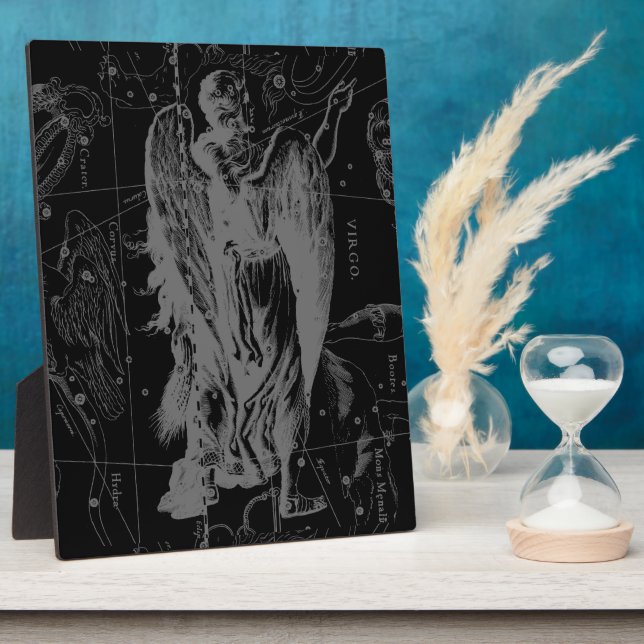 Plaque Photo Symbole Virgo Constellation Hevelius Décor noir (Côté)