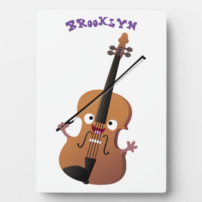 Plaque Photo Sympa drôle violon personnage de dessin animé (Devant)