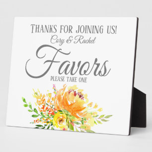 Plaque Photo Sympathique Bouquet d'été Noces Faveurs Signer