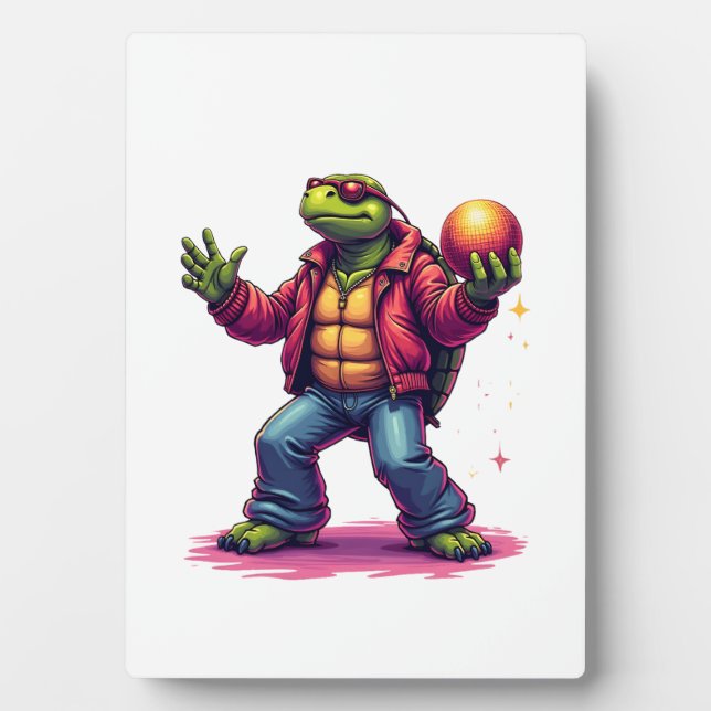 Plaque Photo T-shirt Disco Tortue esthétique (Devant)