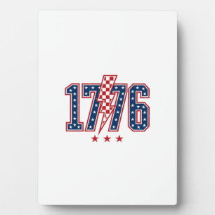 Plaque Photo T-shirt graphique vintage éclair patriotique 1776_