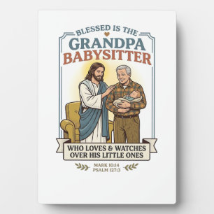Plaque Photo T-shirt humour gardiennage grands-parents Jésus Fo