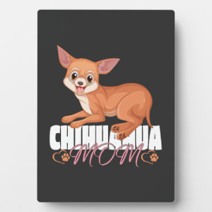 Plaque Photo T-shirt Maman Chihuahua Fête des Mères Propriétair