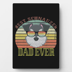 Plaque Photo T-shirt Meilleur Papa Schnauzer Vintage pour la Fê